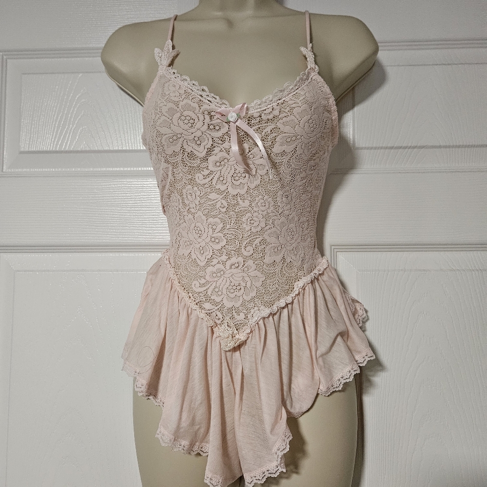 Victoria'sSecret 1980s Lace Pink Teddy